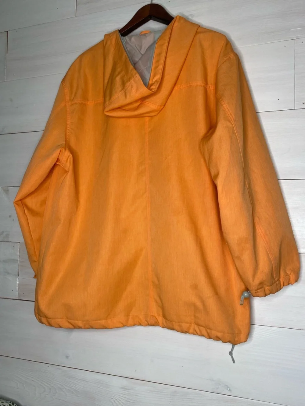 Nike Women’s Orange Anorak Hooded Windbreaker Pullover Jacket - Size Medium Y2K
